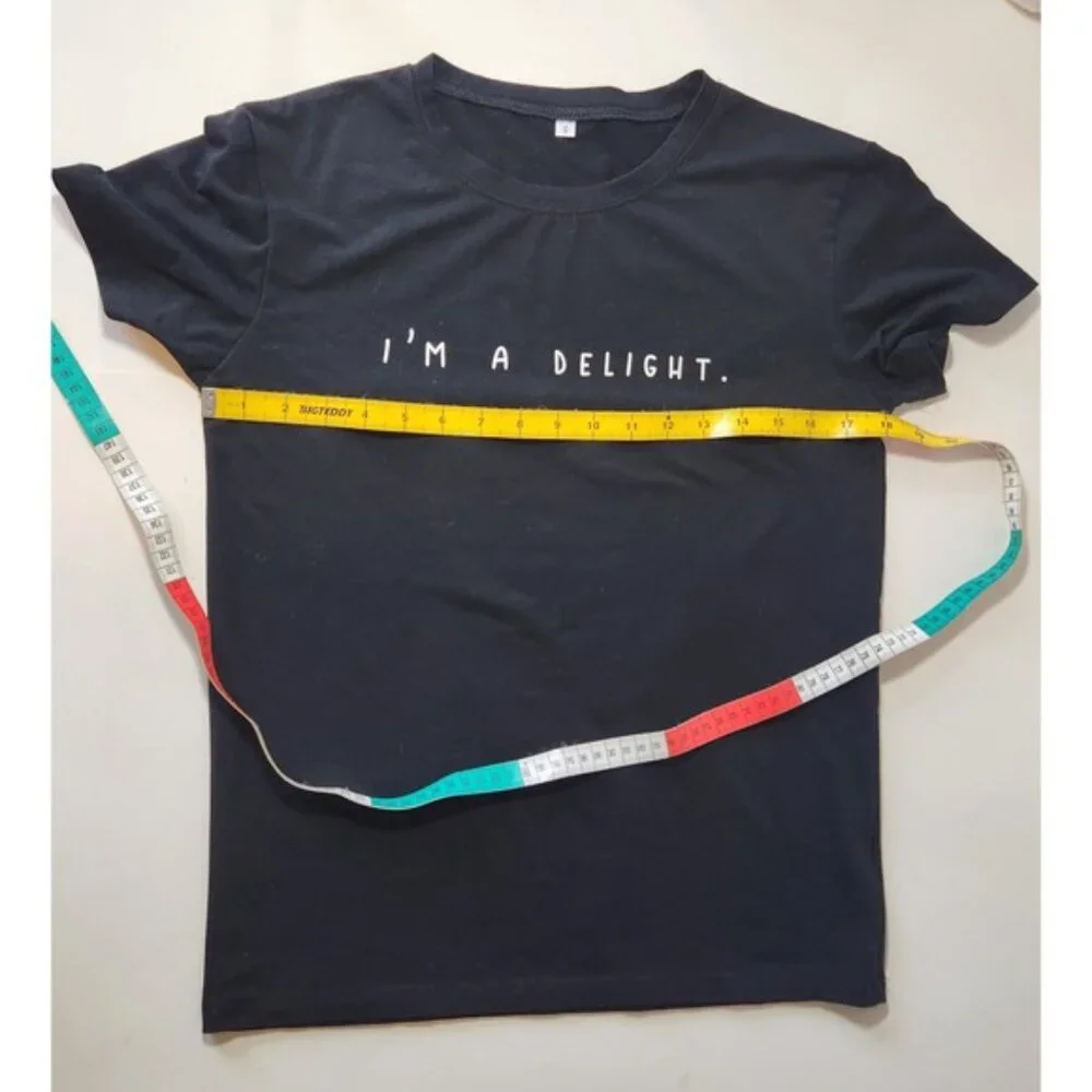 I'm A Delight Graphic T-Shirt Black Short Sleeve Crew Neck S - Picture 5 of 6